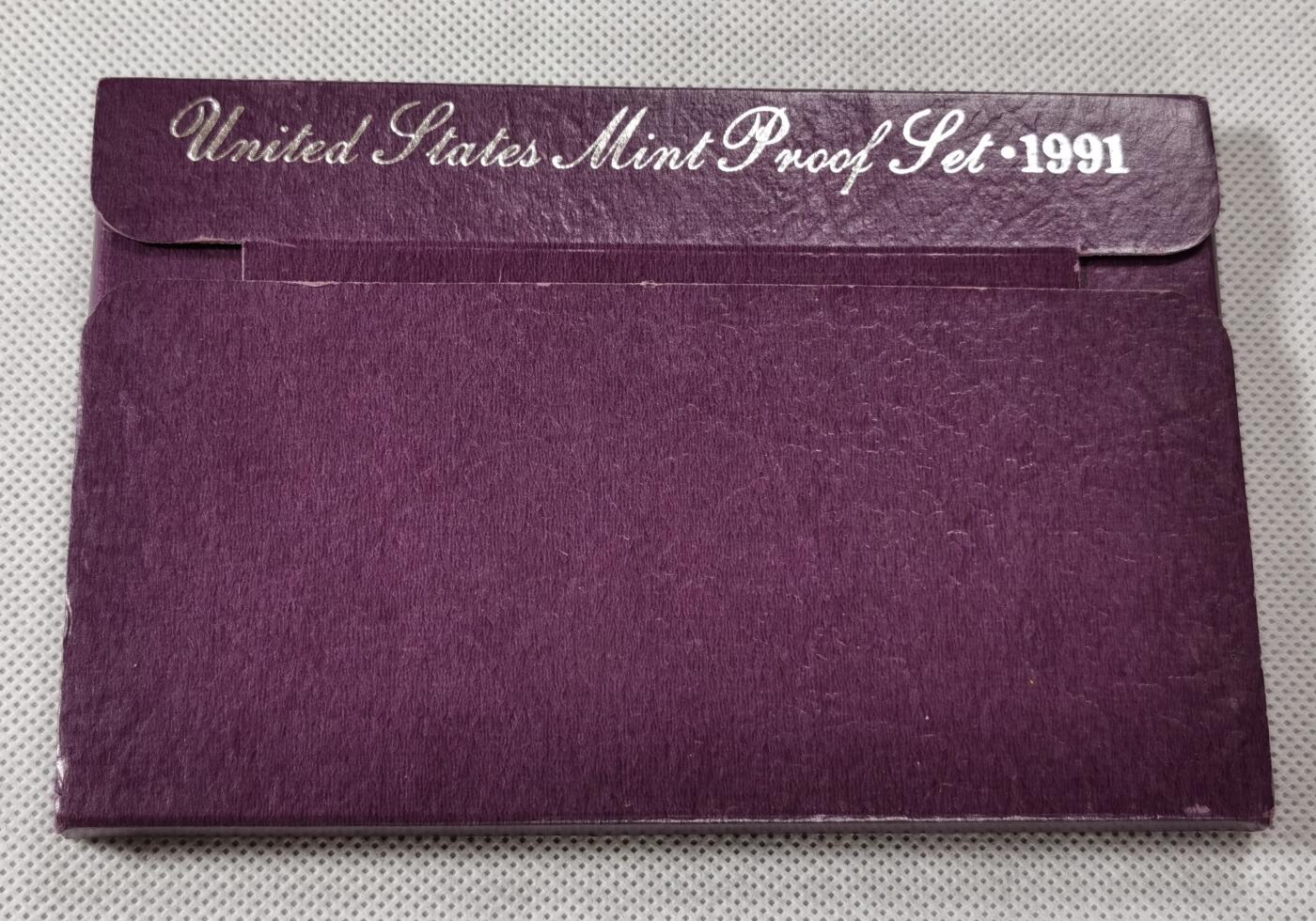  甄臻铺-世界币章拍卖（第15期）套币，现代银币专场。送拍享返佣金等优惠多多 美国1991年盒装精制套币，几乎未氧化