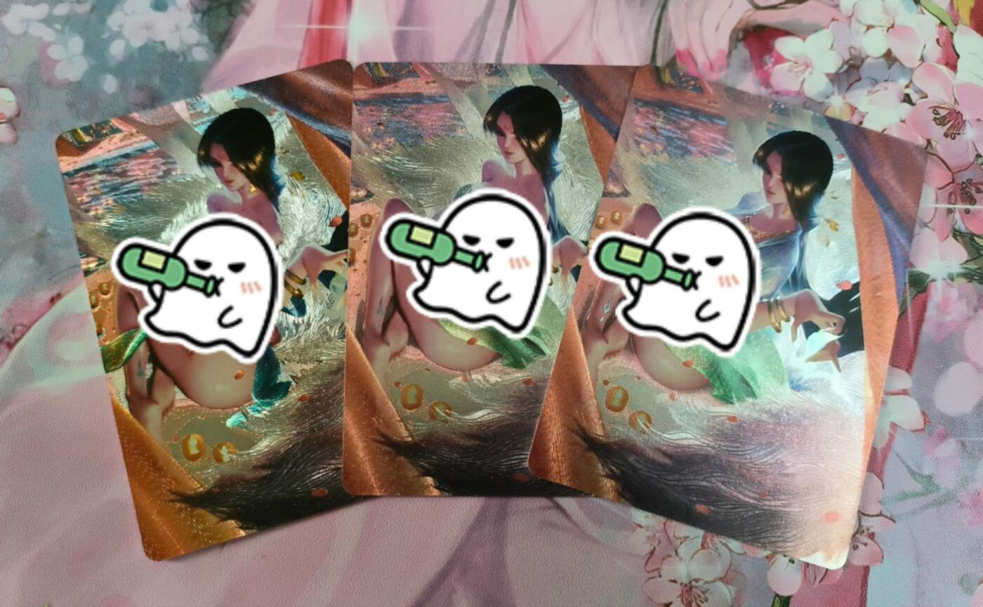 龙虎卡牌第IIIXV场 （无佣金，满120包邮，欢迎送拍） 粗闪3张 五月 狐说三渐变