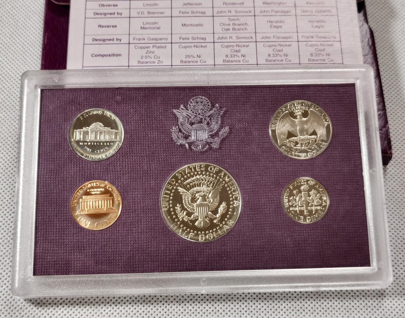  甄臻铺-世界币章拍卖（第15期）套币，现代银币专场。送拍享返佣金等优惠多多 美国1986年盒装精制套币，几乎未氧化