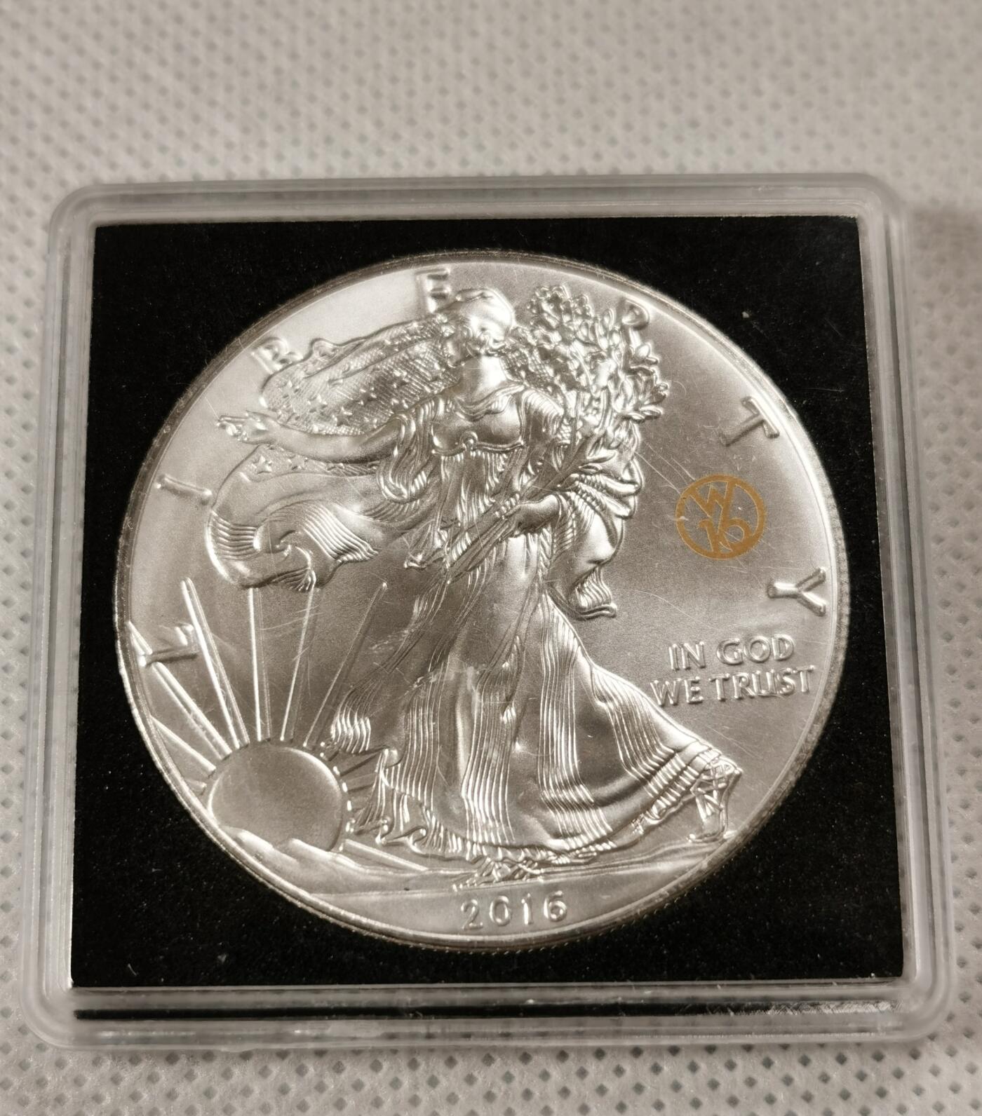  甄臻铺-世界币章拍卖（第15期）套币，现代银币专场。送拍享返佣金等优惠多多 美国2016行走女神1美元银币，带W16铸造标记，少见