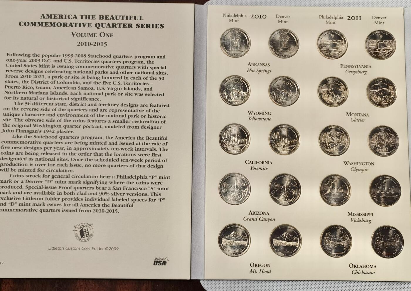  甄臻铺-世界币章拍卖（第15期）套币，现代银币专场。送拍享返佣金等优惠多多 美国国家公园四分之一美元纪念币，56枚全，原光品相（D、P厂）两本一起，两本一共112枚