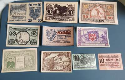 瓶子🏺第188期拍卖会 -   德国紧张时期1920年左右奥地利地区纸币10张（7）