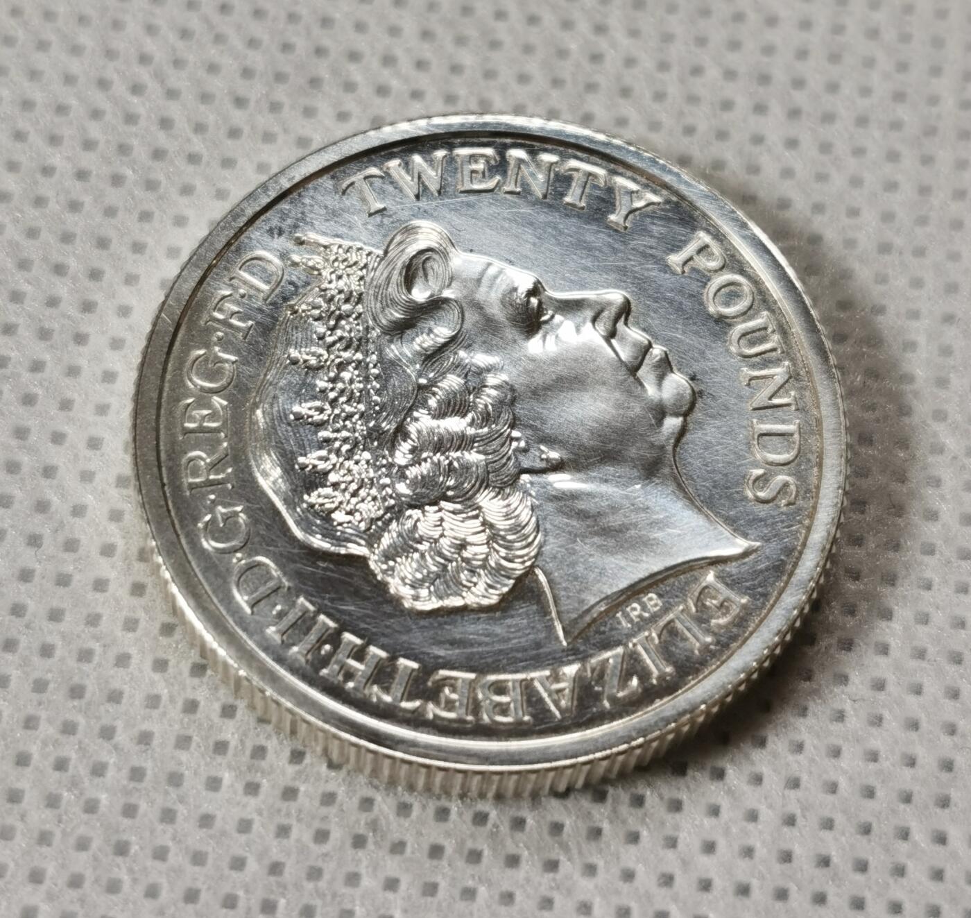  甄臻铺-世界币章拍卖（第15期）套币，现代银币专场。送拍享返佣金等优惠多多 2013年 英国20磅小马剑纯银币 BU品