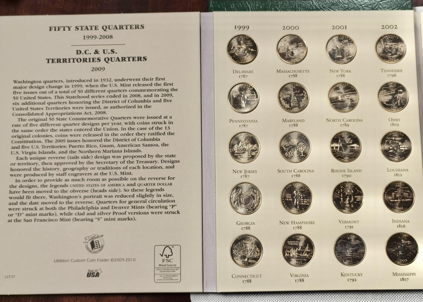  甄臻铺-世界币章拍卖（第15期）套币，现代银币专场。送拍享返佣金等优惠多多 美国50州及海外属地四分之一美元纪念币，56枚全，原光品相（D、P厂）两本一起，两本一共112枚