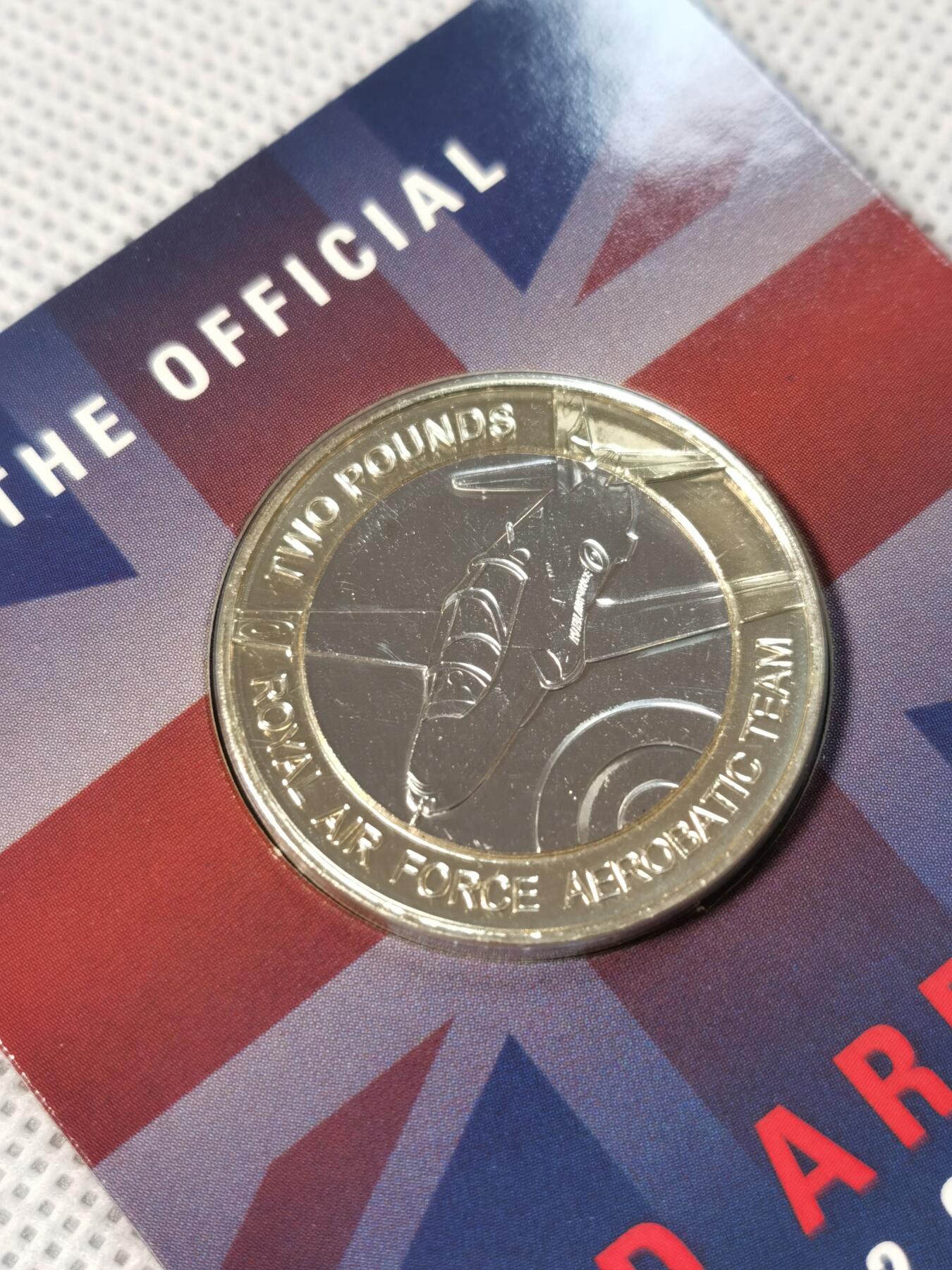  甄臻铺-世界币章拍卖（第15期）套币，现代银币专场。送拍享返佣金等优惠多多 英国皇家空军2镑BU-英属泽西岛纪念币