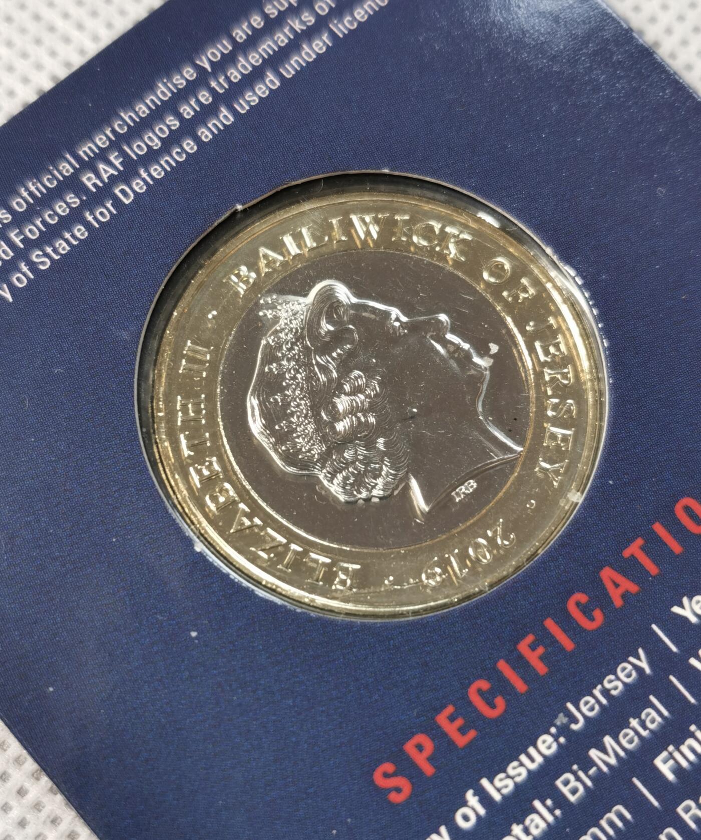  甄臻铺-世界币章拍卖（第15期）套币，现代银币专场。送拍享返佣金等优惠多多 英国皇家空军2镑BU-英属泽西岛纪念币