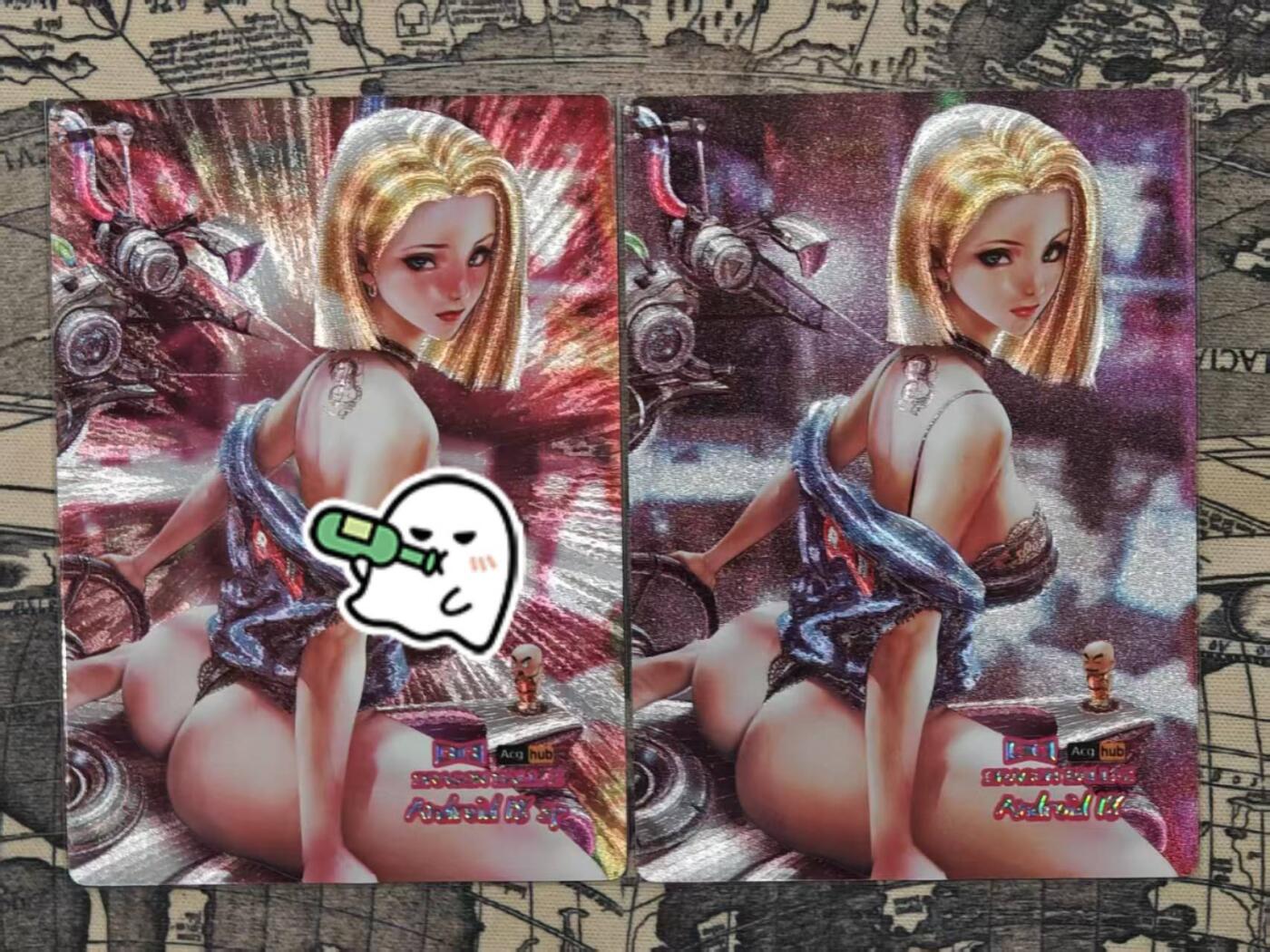龙虎卡牌第IIIXV场 （无佣金，满120包邮，欢迎送拍） 粗闪2张 奇点 acg-龙珠18号