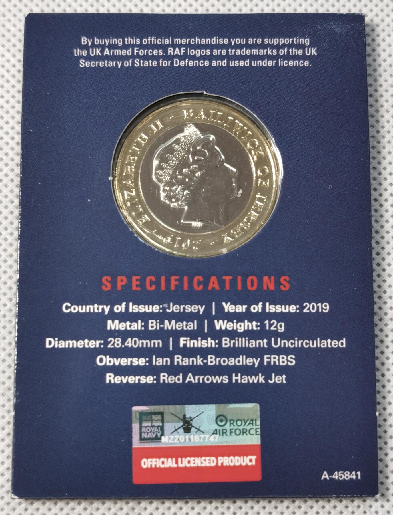  甄臻铺-世界币章拍卖（第15期）套币，现代银币专场。送拍享返佣金等优惠多多 英国皇家空军2镑BU-英属泽西岛纪念币