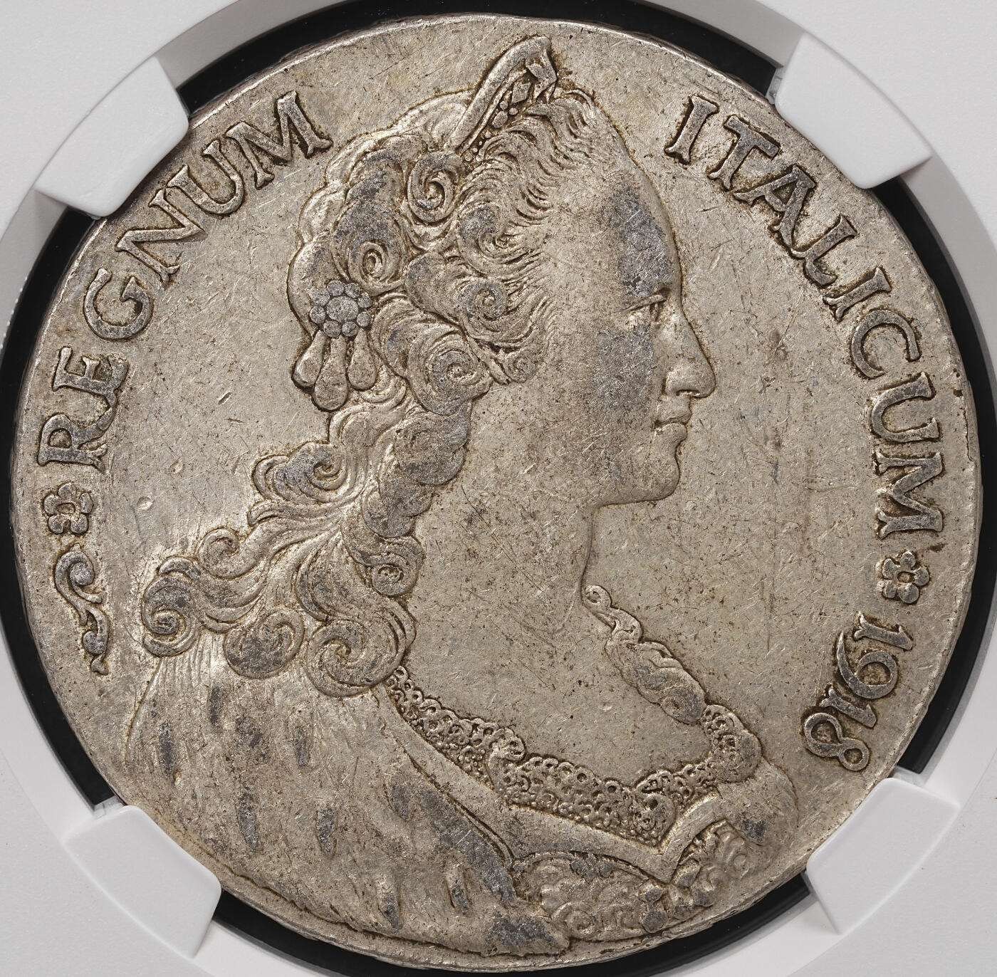 修遠堂世界钱币第六十八期 NGC AU53 1918年意属厄立特里亚1泰勒大银币 原味包浆