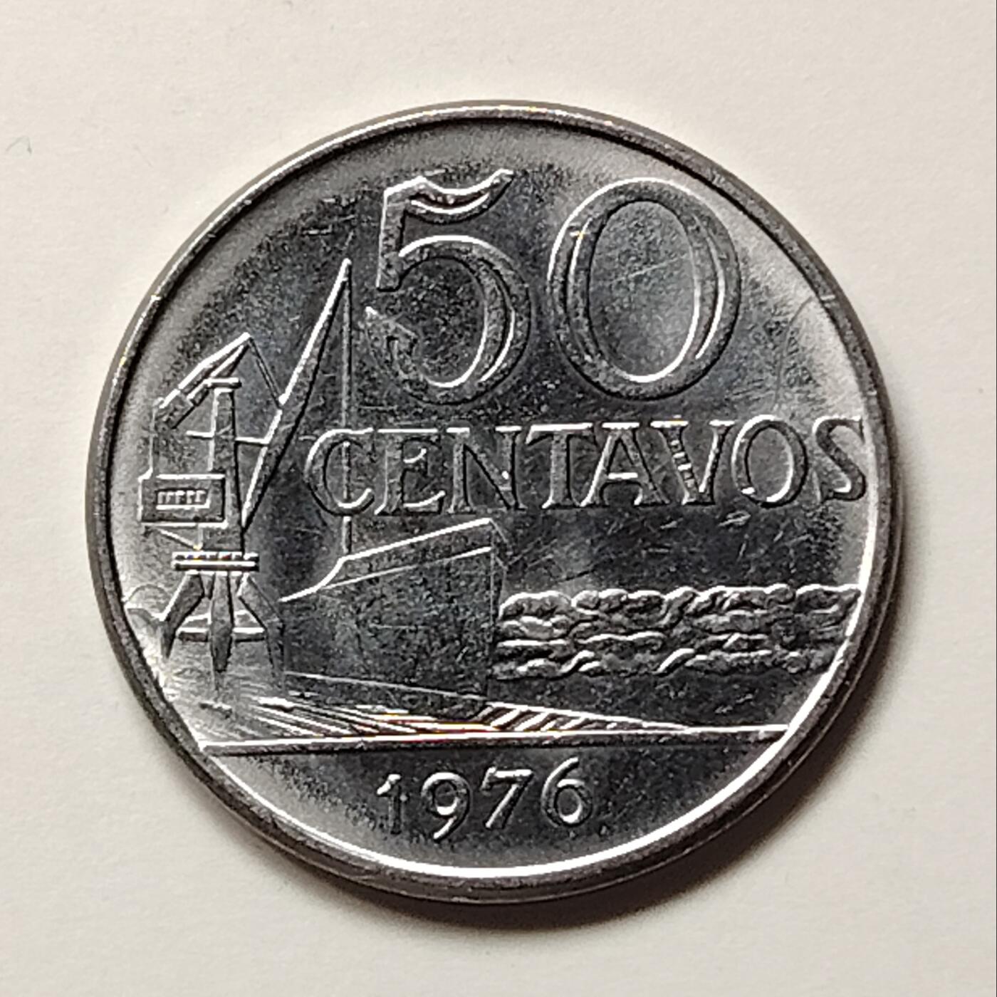 布加迪🐬～世界钱币(上海)🌾第 245 期 /  各国套币和散币 巴西🇧🇷 1976年 50分