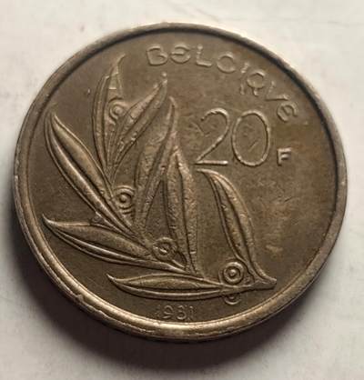 泉币菌-第22场（不够单抓紧凑单，寄存满两个月不补邮费，顺丰到付发出）-中外散币乐园 - 比利时20法郎 博杜安一世 铜币 大直径26mm 