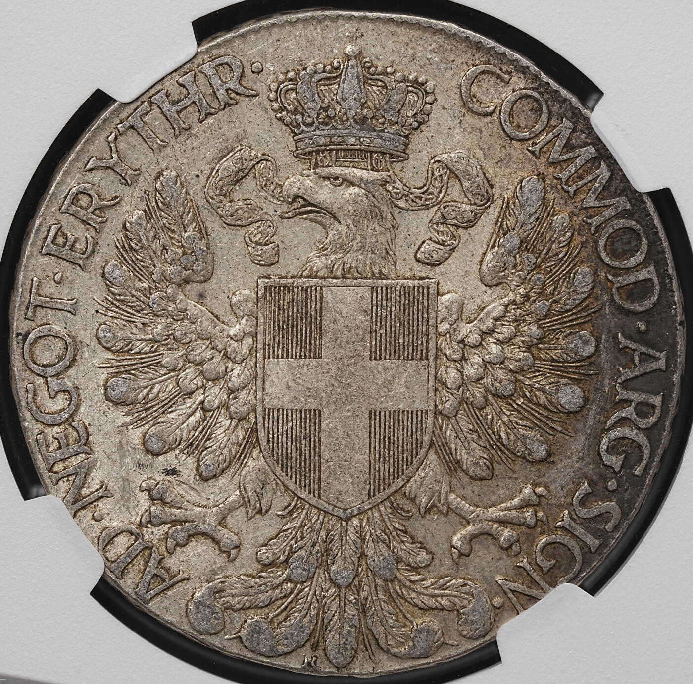 修遠堂世界钱币第六十八期 NGC AU53 1918年意属厄立特里亚1泰勒大银币 原味包浆