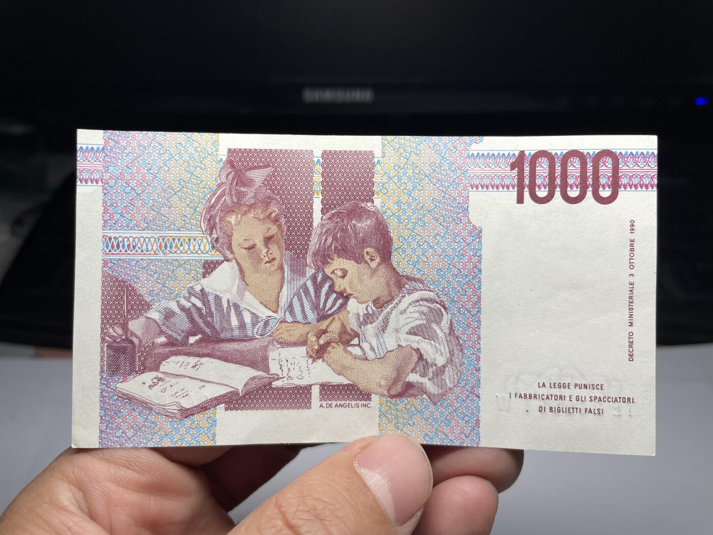 2025年集古藏今外币拍卖第四期-第10场—（总第230拍-纸币专场），本期拍完结算一次，发货时间2-3天，休息几天后继续新的一期拍卖。 1990年意大利1000里拉