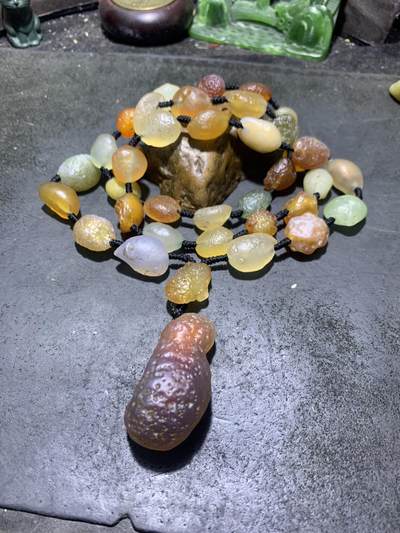 放福利！精美阿拉善天然孔洞糖心原石吊坠大颗粒彩珠玛瑙原石项链一条 - 放福利！精美阿拉善天然孔洞糖心原石吊坠大颗粒彩珠玛瑙原石项链一条