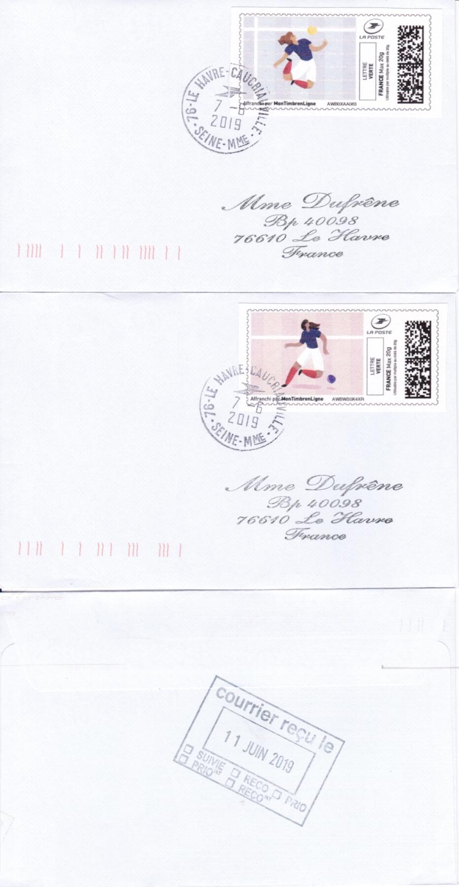 05月08日（周四）20:00法国 英国 日本 中国邮政首日实寄封专场（有抗疫邮品） 2019法国《女足世界杯》系列自助票 一票一封 6月7日开幕日平寄法国 一套11枚