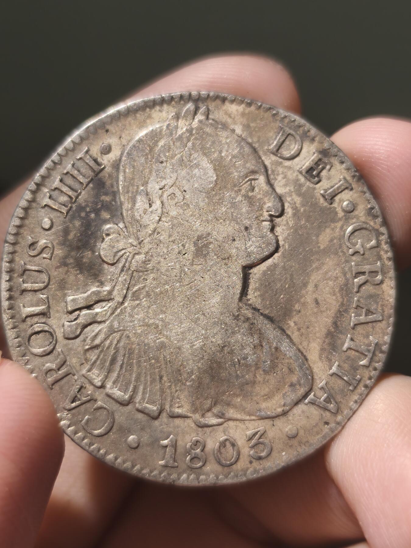 星盘世界钱币《穿越千年时光来到你的藏匣 》--5.9全球珍币拍卖夜 卡洛斯双柱墨西哥厂，压力十足，味道很好，墨西哥佛头银元