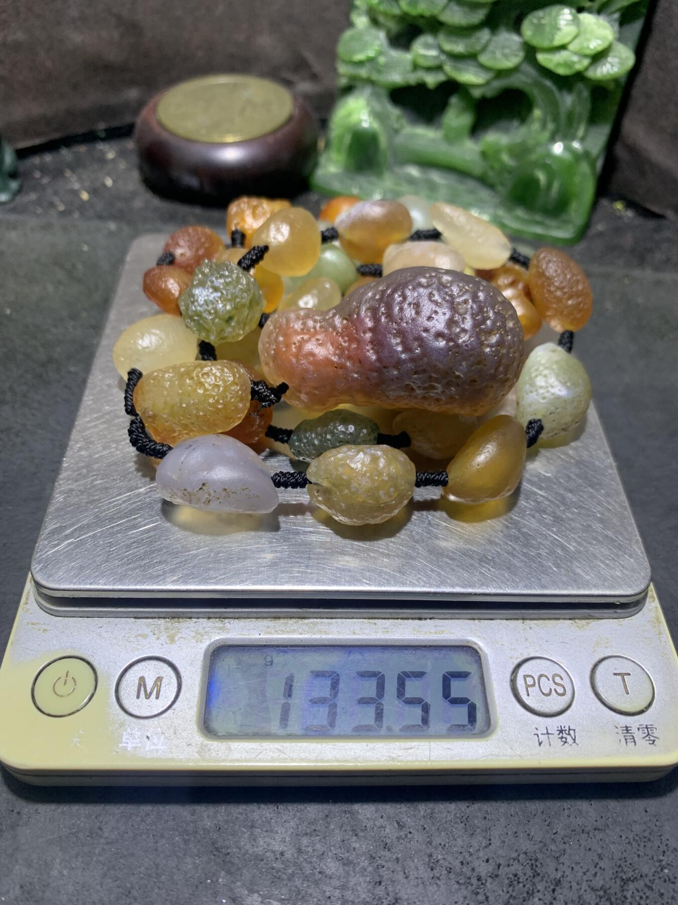 放福利！精美阿拉善天然孔洞糖心原石吊坠大颗粒彩珠玛瑙原石项链一条