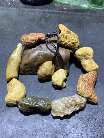 精美阿拉善多宝管状筋脉石原石手工编织手串一条， - 精美阿拉善多宝管状筋脉石原石手工编织手串一条，