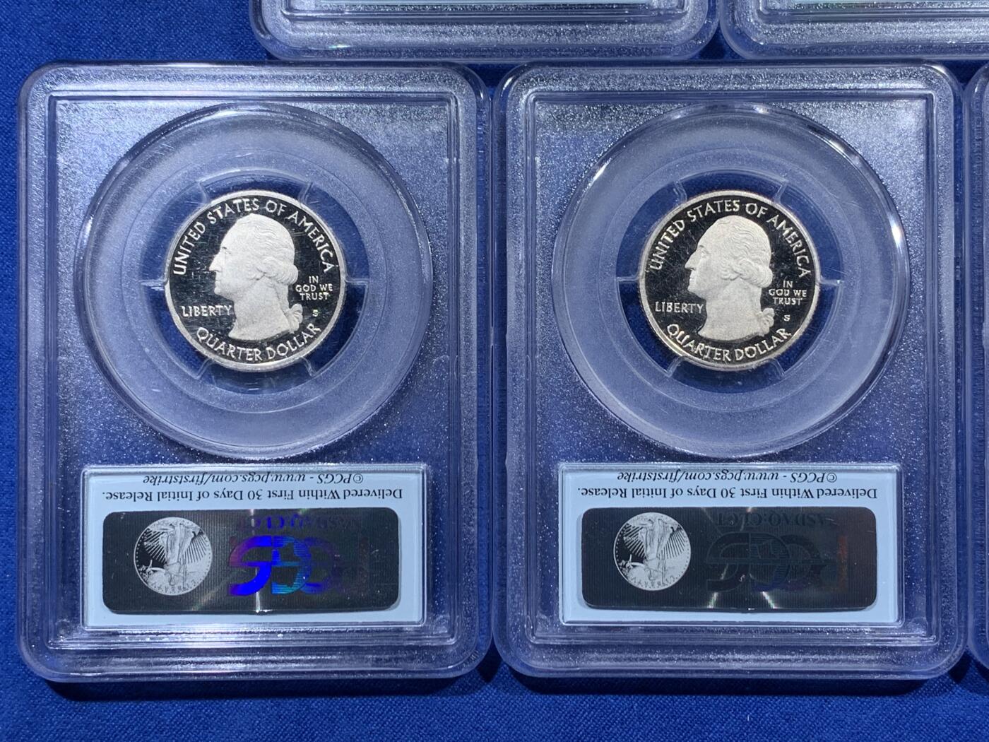 《竞宝斋》第378场 周日，周一 2场连拍 （全场包邮） PCGS PR69DCMA 2012年公园银币一套五枚，2012年是美国公园系列钱币中最少的一套！较少见。