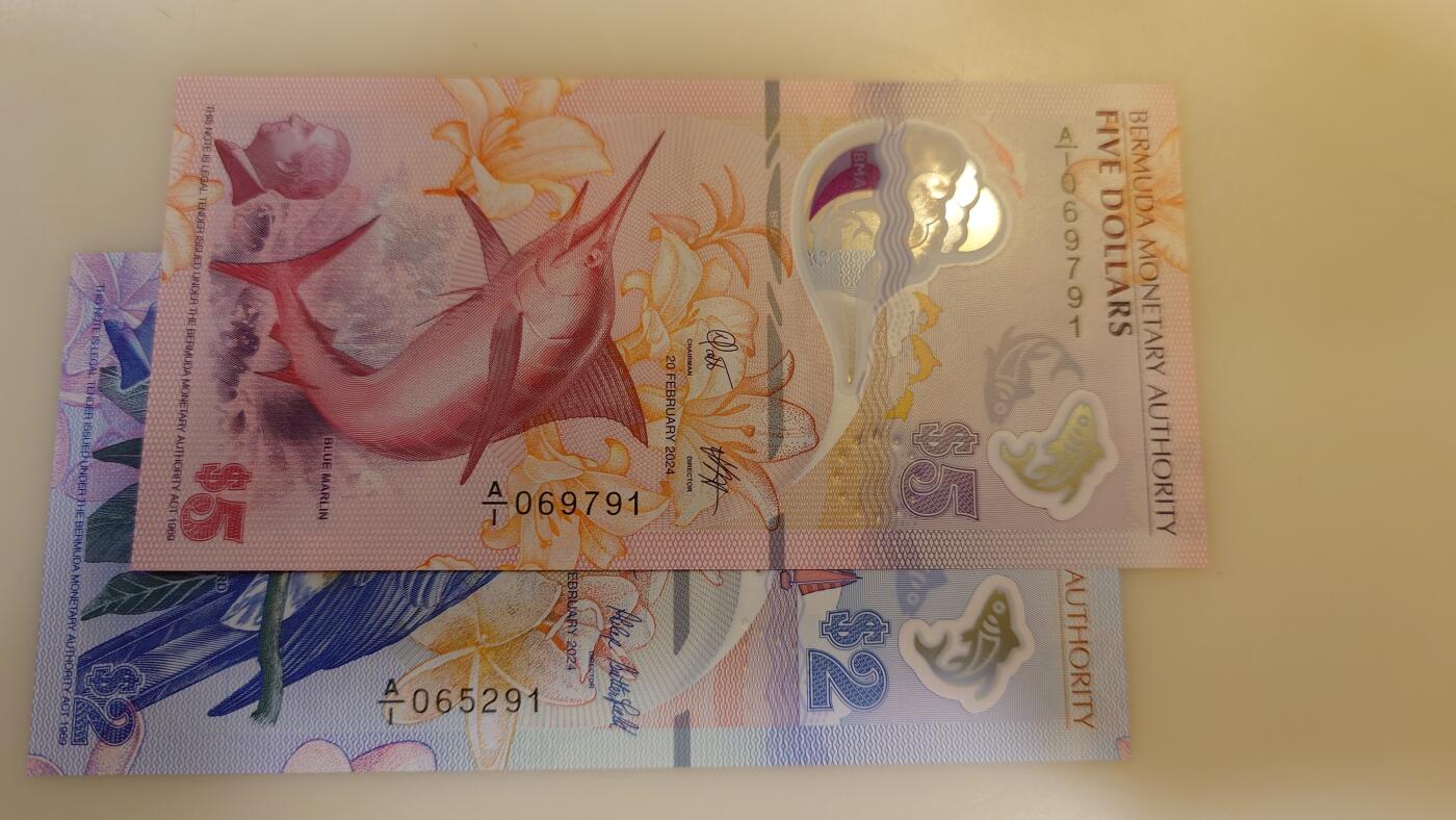 【世界钱币】微拍第177期暨2025年第16期  多款新老库存低价起拍 2024年百慕大2+5元 塑料钞全新绝品一对尾2同号 全程无4尾号91