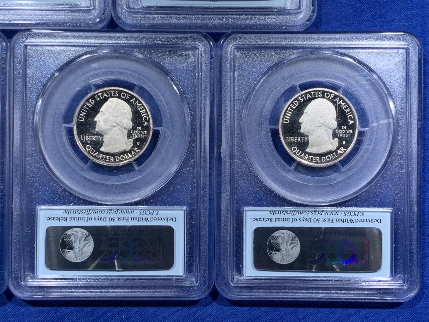 《竞宝斋》第378场 周日，周一 2场连拍 （全场包邮） PCGS PR69DCMA 2012年公园银币一套五枚，2012年是美国公园系列钱币中最少的一套！较少见。