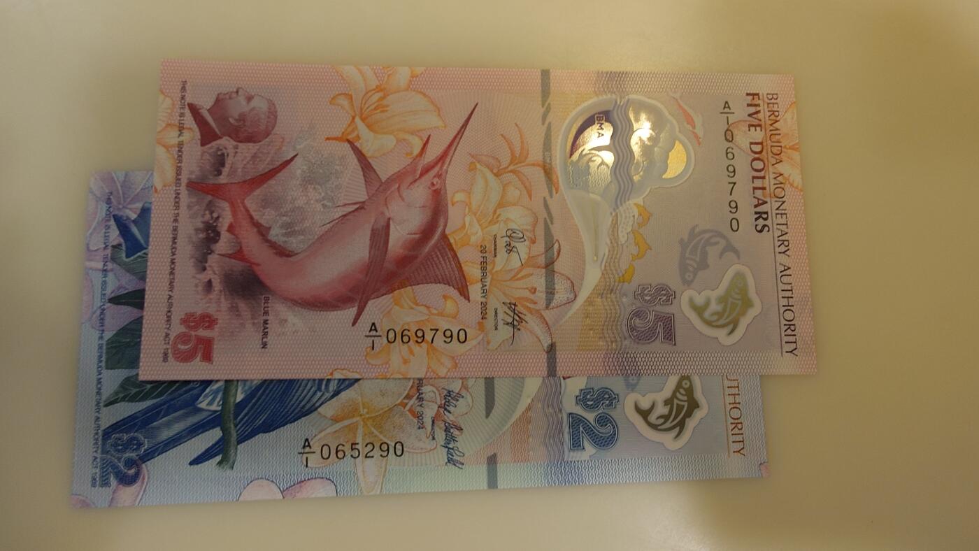 【世界钱币】微拍第177期暨2025年第16期  多款新老库存低价起拍 2024年百慕大2+5元 塑料钞全新绝品一对尾2同号 全程无4尾号90