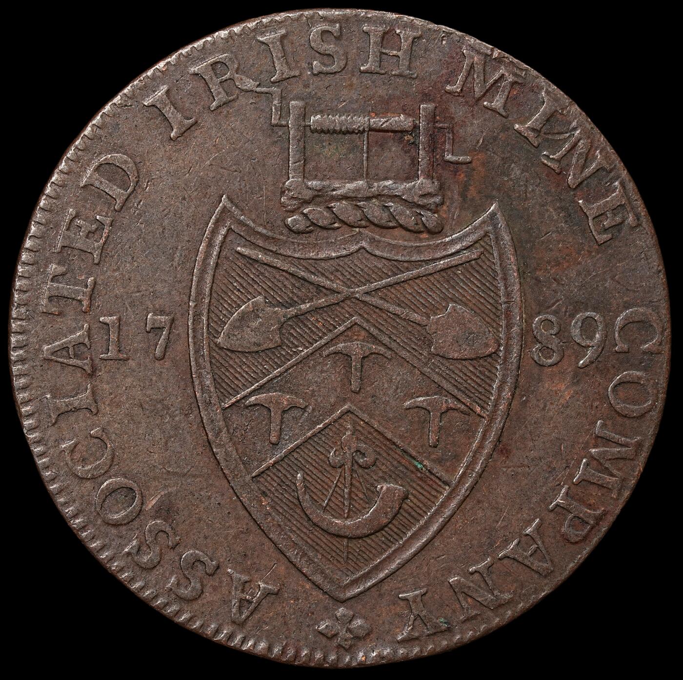 修遠堂世界钱币第六十八期 1789年爱尔兰1/2便士代用币 12.83g