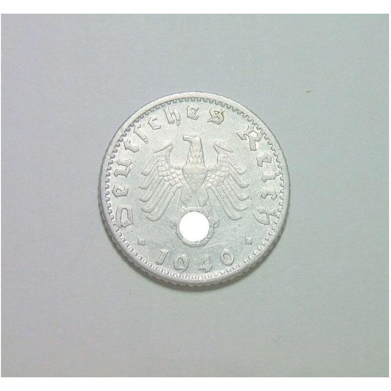 稀年 德国第三帝国1940年G版50芬尼 极美品