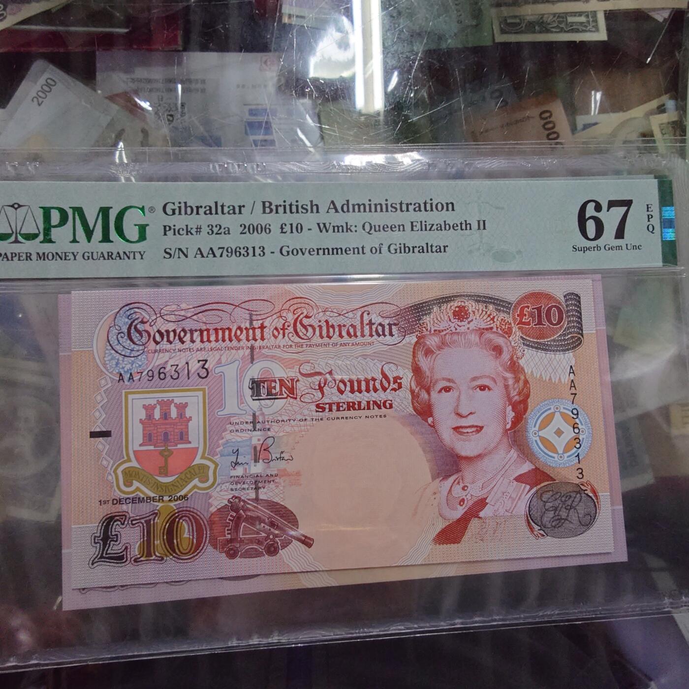 【世界钱币】微拍第177期暨2025年第16期  多款新老库存低价起拍 2006年直布罗陀10镑 首发AA冠无4 PMG67E