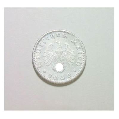 德国第三帝国1940年D版50芬尼 极美品 - 德国第三帝国1940年D版50芬尼 极美品