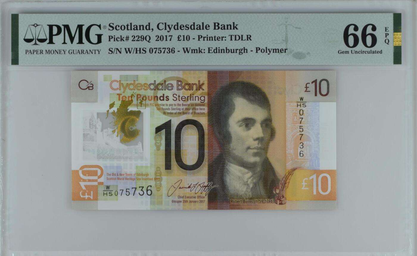 Scotland, Clydesdale Bank PLC, �10 2017 - Printer: TDLR