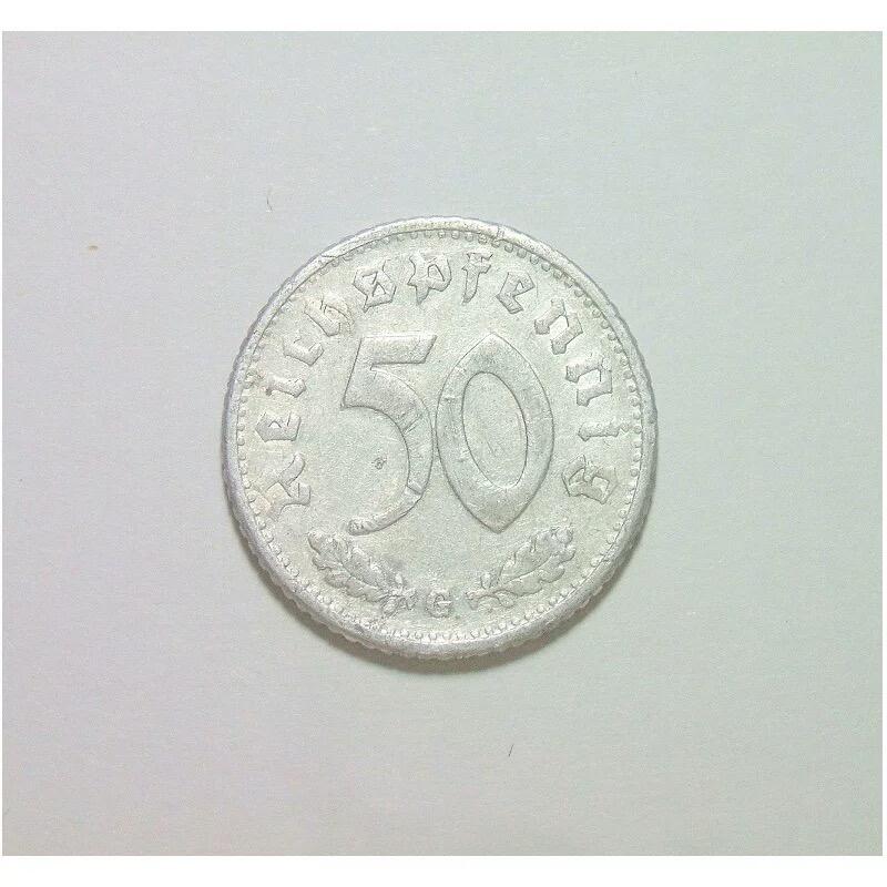 稀年 德国第三帝国1940年G版50芬尼 好品