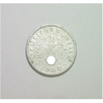 稀年 德国第三帝国1940年G版50芬尼 好品 - 稀年 德国第三帝国1940年G版50芬尼 好品