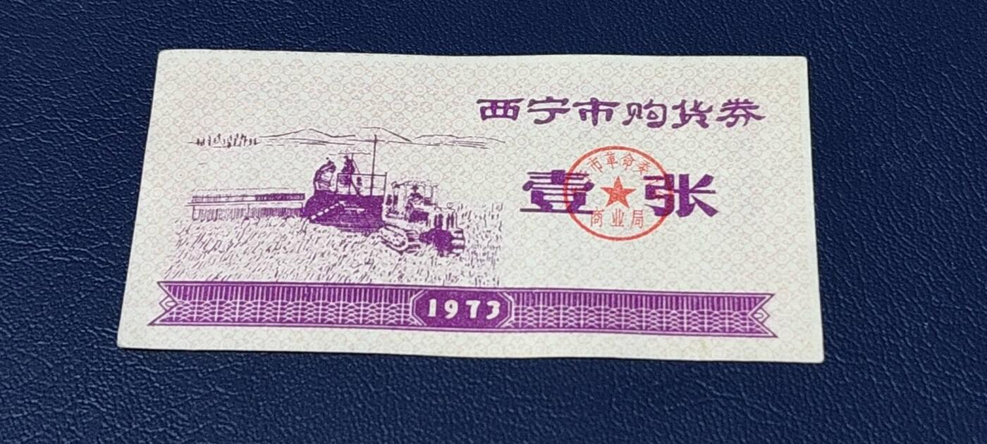 精品票证拍场 西宁市购货券   壹张券  1973年发行