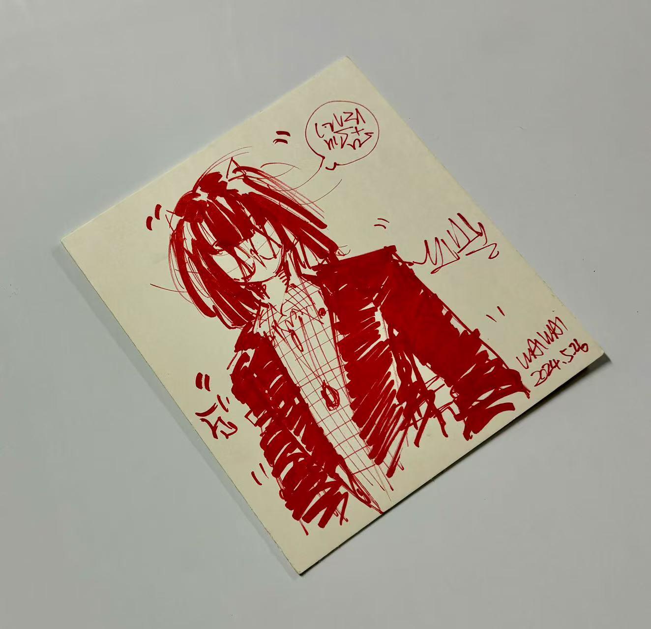 零元拍：歪歪亲绘原画色卡，尺寸：19CMX22CM，不是复制画哦