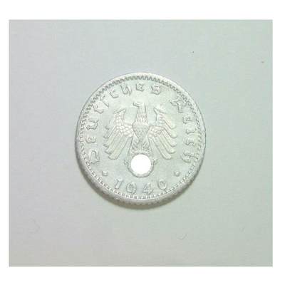 德国第三帝国1940年F版50芬尼 极美品 - 德国第三帝国1940年F版50芬尼 极美品