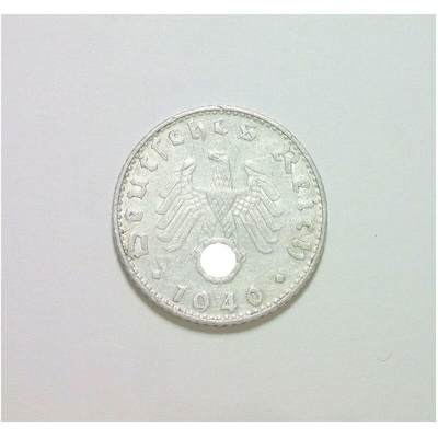 德国第三帝国1940年B版50芬尼 极美品 - 德国第三帝国1940年B版50芬尼 极美品