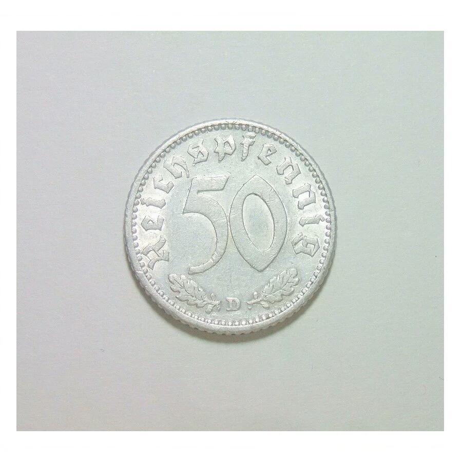 德国第三帝国1940年D版50芬尼 极美品