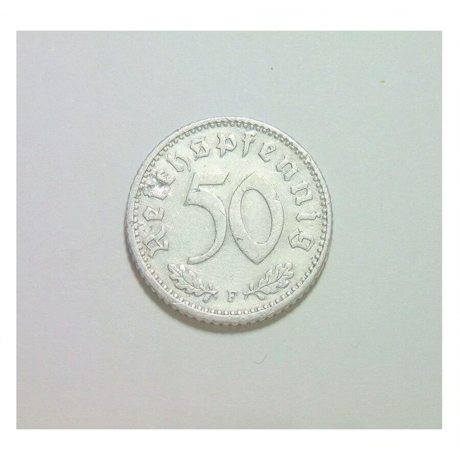 德国第三帝国1940年F版50芬尼 极美品