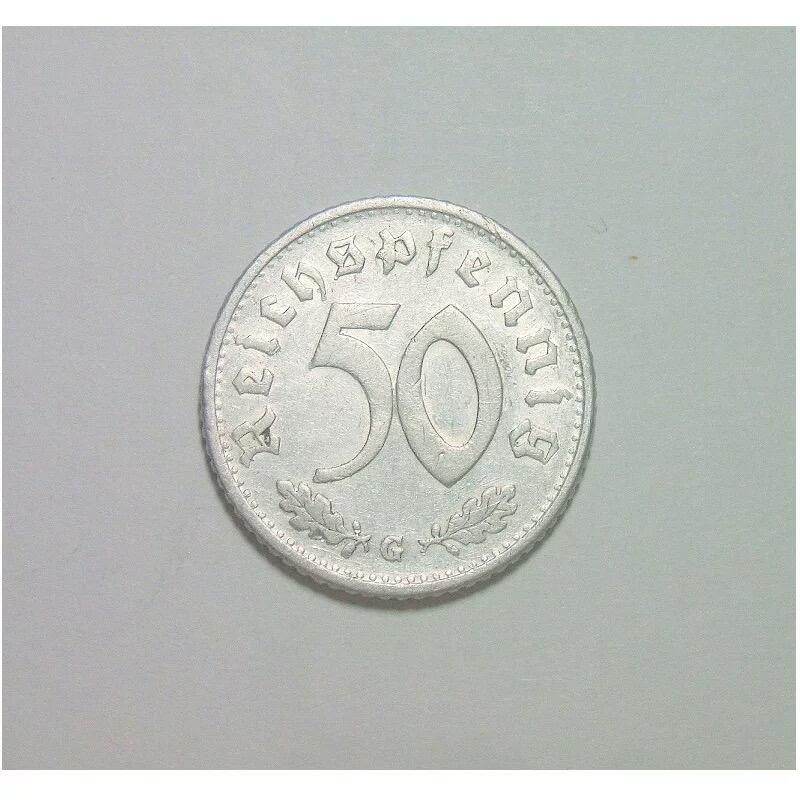 稀年 德国第三帝国1940年G版50芬尼 极美品