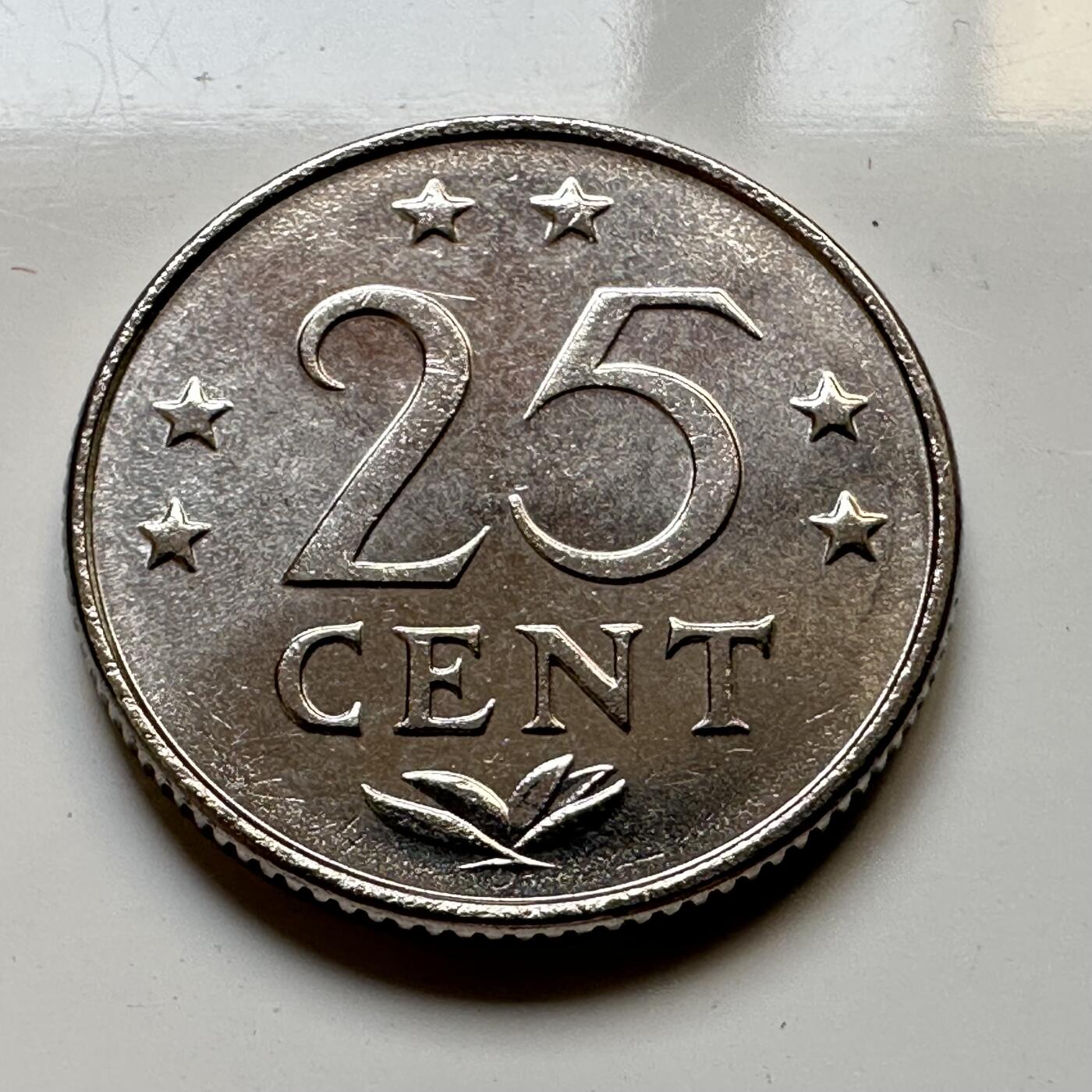 🌹外币初藏🌹🐯2025年第46场  每周二四六晚8️⃣点 接代拍 荷属安的列斯1976年六星版25分 原光好品