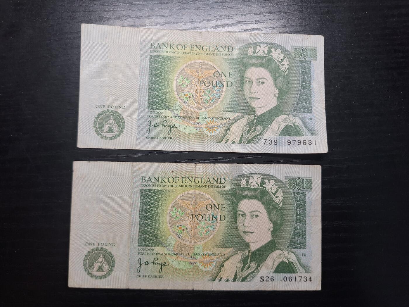 博彦收藏 5月14日 8点钱币专场 英国1镑2张 流通品