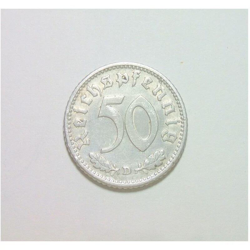 德国第三帝国1941年D版50芬尼 极美品