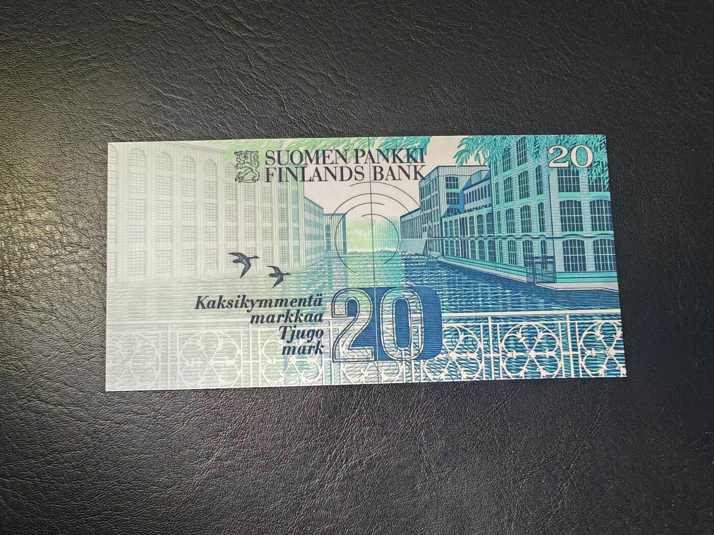 芬兰 1993年 20马克 无47 全新UNC