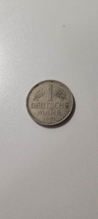 2025第十六期  西德联邦德国1992年1马克F厂铜镍币