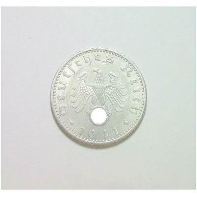 稀年 德国第三帝国1941年J版50芬尼 爽品 - 稀年 德国第三帝国1941年J版50芬尼 爽品