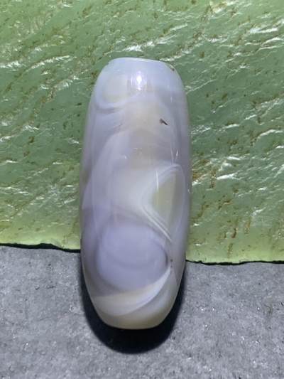精美千层纹高玉化缠丝玛瑙天珠形桶珠一个， - 精美千层纹高玉化缠丝玛瑙天珠形桶珠一个，