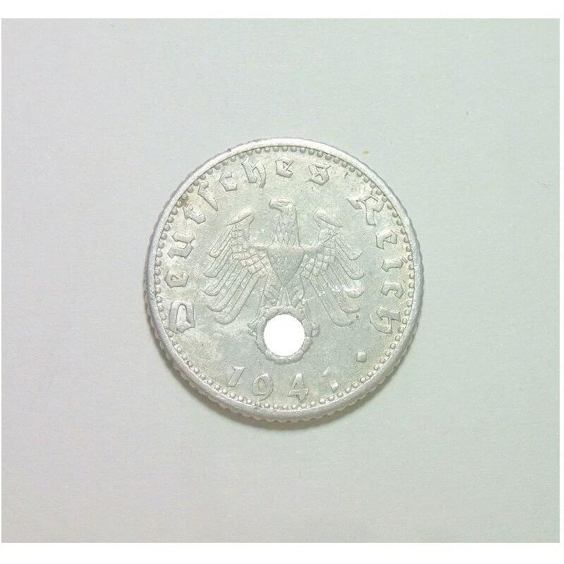 德国第三帝国1941年D版50芬尼 极美品
