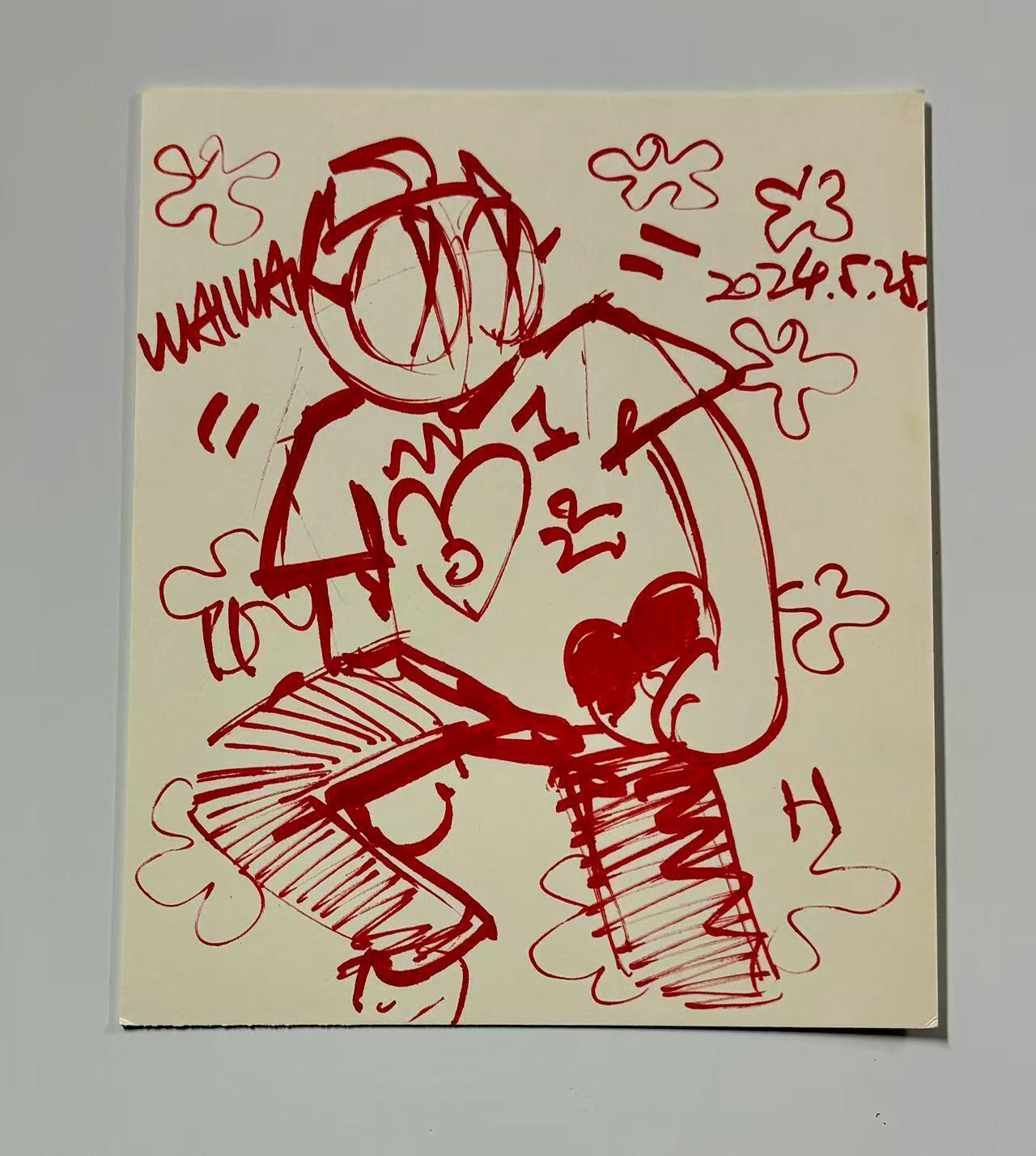 零元拍：歪歪亲绘原画色卡，尺寸：18CMX21CM，不是复制画哦