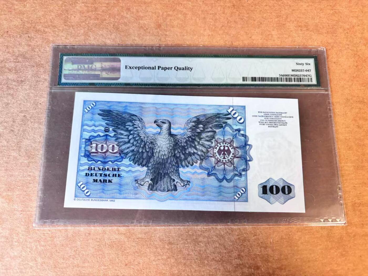 【Blue Auction】世界纸币精拍第661期【精】——16级TOP拍卖/信誉/品质/专业/高效💫 德国 1980年100马克 明斯特 PMG66EPQ 